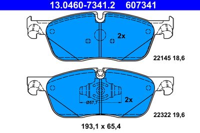Комплект тормозных колодок, дисковый тормоз ATE 13.0460-7341.2 для JAGUAR F-PACE