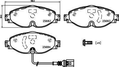 Комплект тормозных колодок, дисковый тормоз MINTEX MDB3340 для SEAT TARRACO