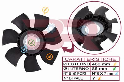 BOTTO RICAMBI BRAC8717 Вентилятор системы охлаждения двигателя для FIAT DUCATO Фургон (244_) 2.3 JTD BOTTO RICAMBI BRAC8717 Вентилятор системы охлаждения двигателя для FIAT DUCATO Фургон (244_) 2.3 JTD