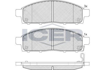 Комплект тормозных колодок, дисковый тормоз ICER 181784 для FIAT FULLBACK