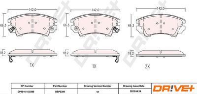 BREMSBELAGSATZ SCHEIBENBREMSE DR!VE+ DP1010100399 2