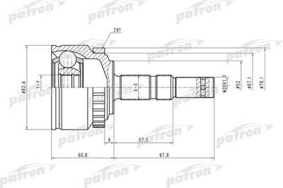 Шарнирный комплект, приводной вал PATRON PCV1451 для OPEL CORSA