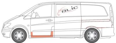 Dorpel aan autozijde Voor Links (hoog) past: MERCEDES VITO / VIANO W639 09.03-10.10