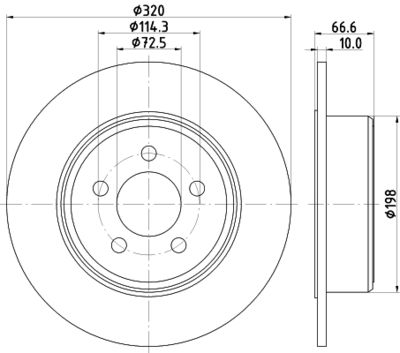 Тормозной диск HELLA 8DD 355 117-411 для CHRYSLER 300C
