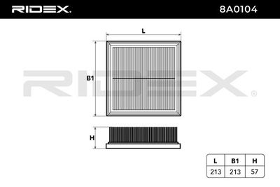 въздушен филтър RIDEX 8A0104