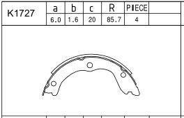 ASIMCO Brake Shoe Set, parking brake