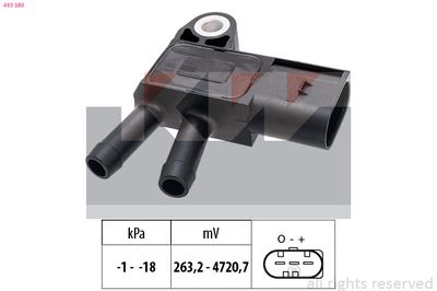 Czujnik, ciśnienie spalin KW 493 380
