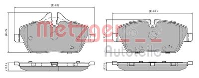 Комплект тормозных колодок, дисковый тормоз METZGER 1170926 для BMW i3