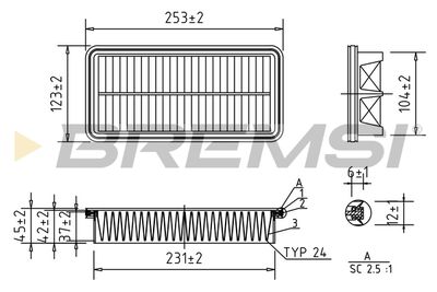Воздушный фильтр BREMSI FA1573 для HYUNDAI GETZ