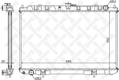 Радиатор, охлаждение двигателя STELLOX 10-25391-SX для NISSAN X-TRAIL