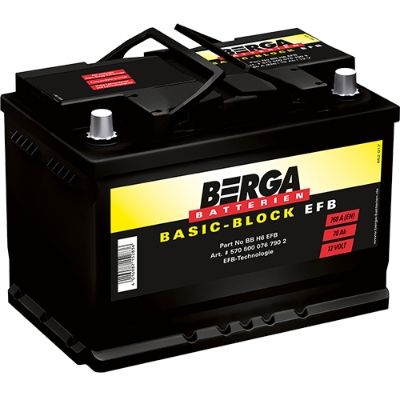 Стартерная аккумуляторная батарея BERGA 5705000767902 для VW CC