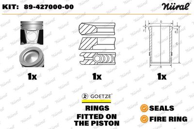 Set raparatii, piston/bucsa cursa cilindru NÜRAL 1910024727