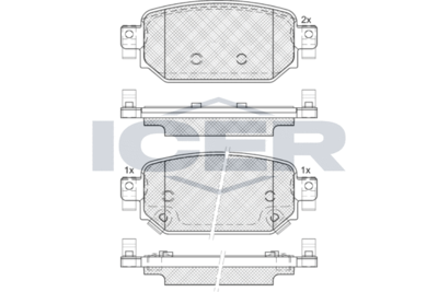 Комплект тормозных колодок, дисковый тормоз ICER 182300 для MAZDA CX-3