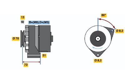 Генератор BOSCH 0 986 030 670 для BMW M1