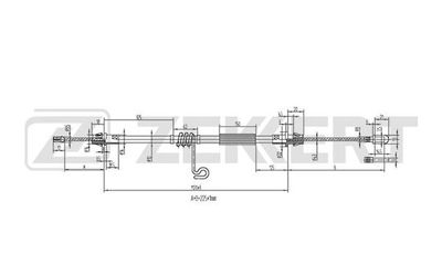ZEKKERT BZ-1244 Трос ручного тормоза для FORD TRANSIT Фургон (FA_ _) 2.3 16V CNG RWD