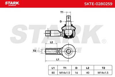 накрайник на напречна кормилна щанга STARK SKTE-0280259