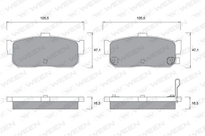 WEEN 151-2251 Тормозные колодки и сигнализаторы  для NISSAN CEFIRO III седан (A33) 2.0