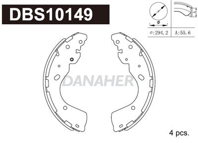 DANAHER DBS10149 Тормозные колодки барабанные  для NISSAN NP300 (Ниссан Нп300)