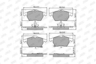 BREMSBELAGSATZ SCHEIBENBREMSE JURID 571997J 1