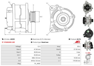 GENERATOR / ALTERNATOR AS-PL A0329 4