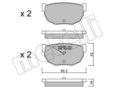 Комплект тормозных колодок, дисковый тормоз METELLI 22-0492-0 для NISSAN SILVIA