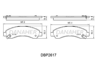 Комплект тормозных колодок, дисковый тормоз DANAHER DBP2617 для GREAT WALL HOVER