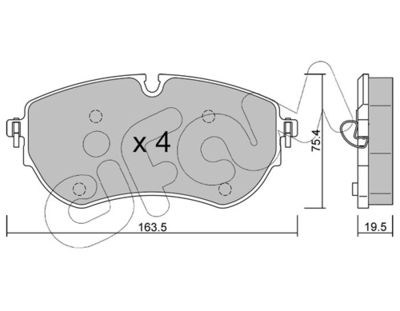 Комплект тормозных колодок, дисковый тормоз 822-1172-0
