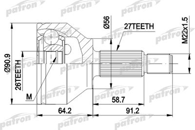 PATRON PCV1549 ШРУС  для RENAULT TRAFIC (Рено Трафик)