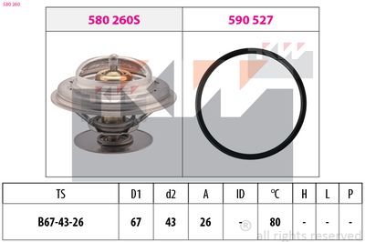 TERMOSTAT LICHID RACIRE KW 580260