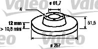 Тормозной диск VALEO 186152 для FIAT RITMO