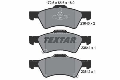 Комплект тормозных колодок, дисковый тормоз TEXTAR 2364001 для DODGE CARAVAN