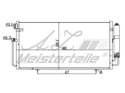 кондензатор, климатизация A.Z. Meisterteile AZMT-45-030-1593