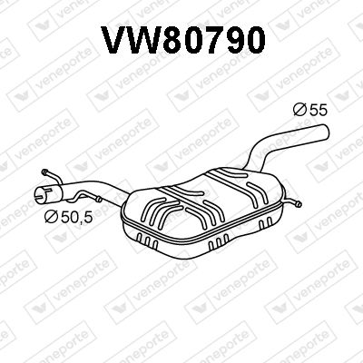 Предглушитель выхлопных газов VENEPORTE VW80790 для VW JETTA
