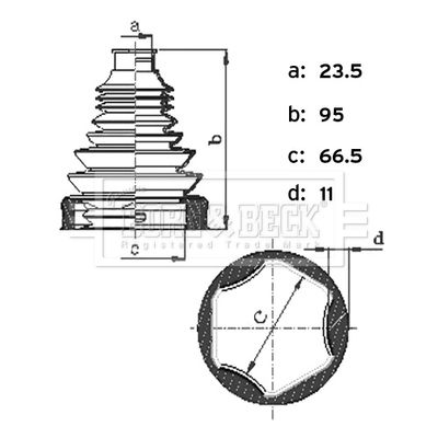 Bellow, drive shaft Borg & Beck BCB6444