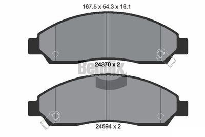 Комплект тормозных колодок, дисковый тормоз BENDIX Braking BPD2143 для GREAT WALL STEED