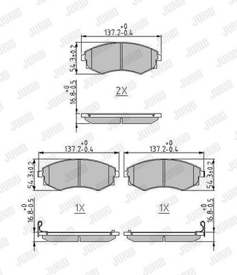 BREMSBELAGSATZ SCHEIBENBREMSE JURID 572614J 1