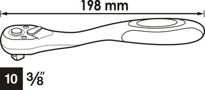 Vigor - Obojstranná račňa 3/8" 198mm