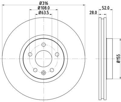 Тормозной диск HELLA 8DD 355 118-891 для VOLVO V70