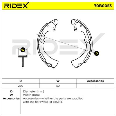 комплект спирачна челюст RIDEX