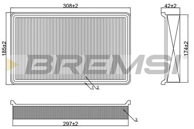 Воздушный фильтр BREMSI FA2313 для PORSCHE 944