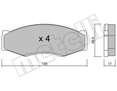 Комплект тормозных колодок, дисковый тормоз METELLI 22-0066-0 для NISSAN SILVIA