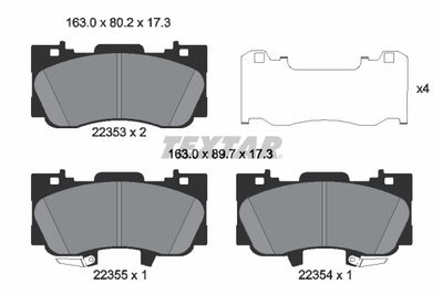 Комплект тормозных колодок, дисковый тормоз TEXTAR 2235301 для FORD USA MUSTANG