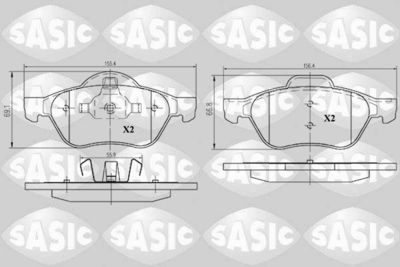 Комплект тормозных колодок, дисковый тормоз SASIC 6214018 для RENAULT WIND