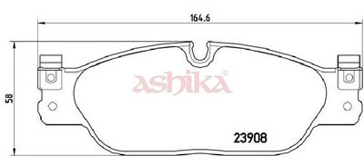 Bremsekloss sett ASHIKA 50-00-0345 for DAIMLER, JAGUAR
