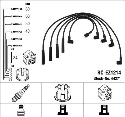 Комплект проводов зажигания NGK 44271 для MAZDA 323