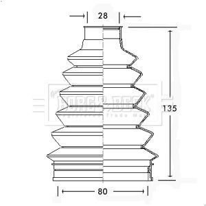 Bellow, drive shaft Borg & Beck BCB2296