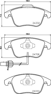 Комплект тормозных колодок, дисковый тормоз 8DB 355 013-861