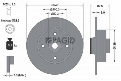 Tarcza hamulcowa PAGID 54544NC
