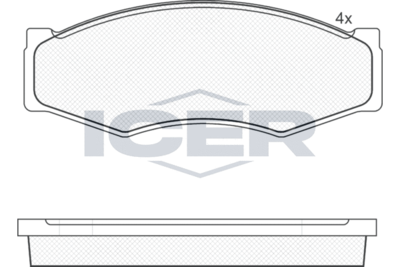 Комплект тормозных колодок, дисковый тормоз ICER 140526 для NISSAN CEDRIC