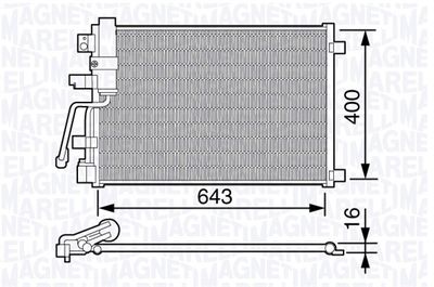 Конденсатор, кондиционер MAGNETI MARELLI 350203671000 для NISSAN QASHQAI
